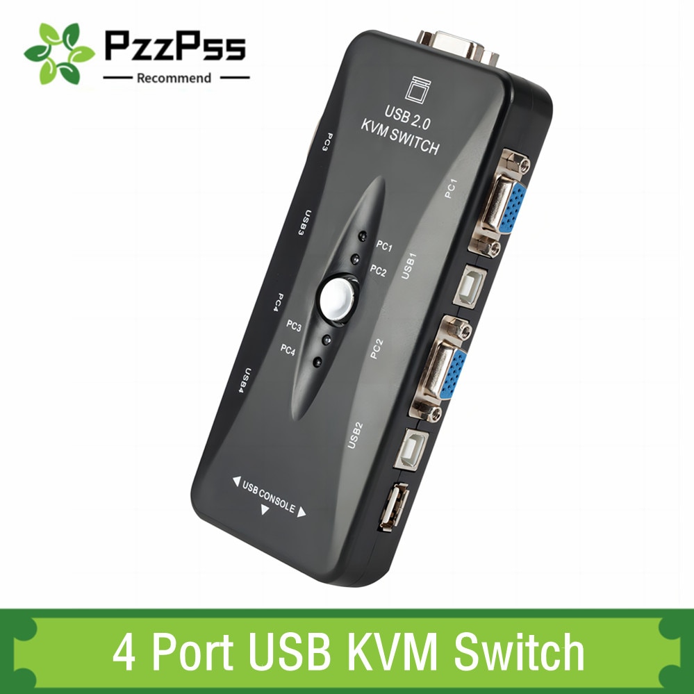 PzzPss-4 Ʈ Kvm ġ USB 2.0 VGA й  콺 Ű Pendrive  ó, 1920*1440 VGA ġ ڽ 